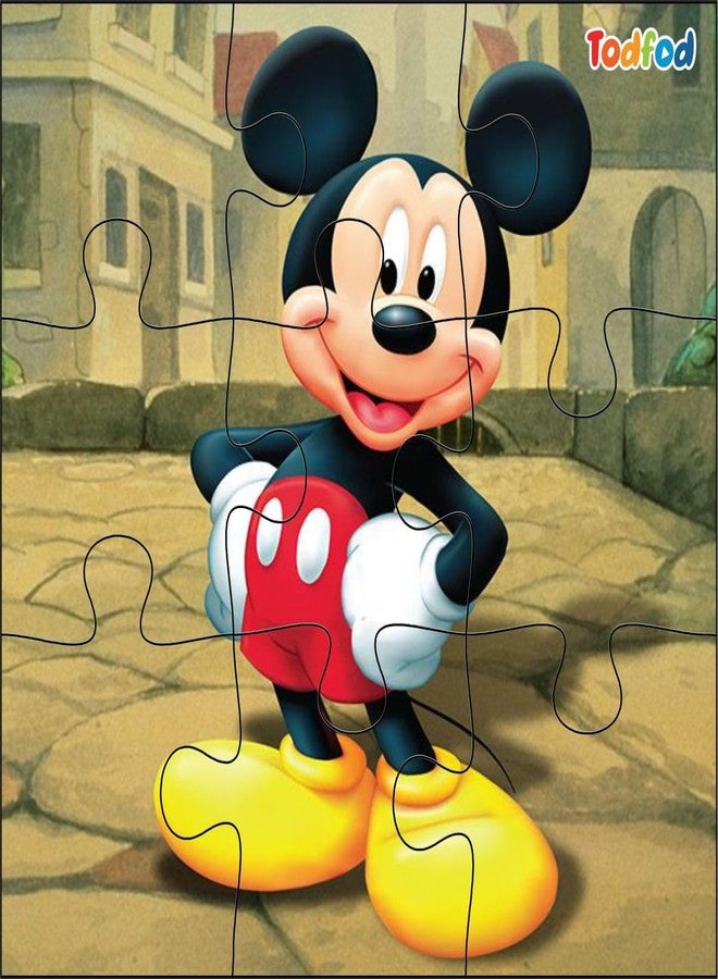 TodFod Wooden Jigsaw Puzzles 54 Pieces 6 in 1 - Anime Cartoon Characters Educational Toy for Age 3+ Kids & Children Preschool Learning (Mickey Mouse & Kung Fu Panda) - Image 4